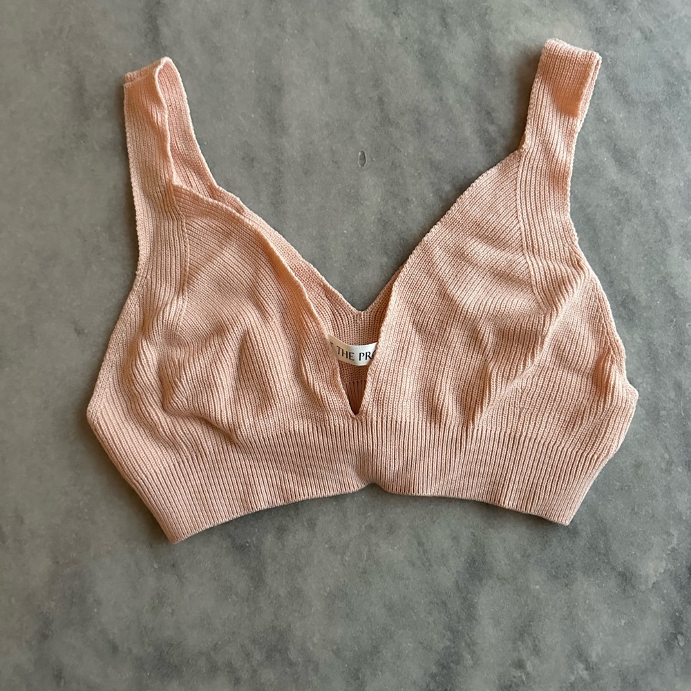Live the Process Knit Light Peach Bra Bralette Size M